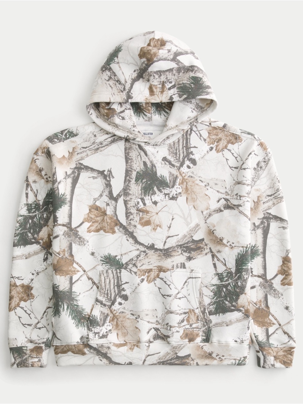 Hollister feel good boxy white camo hoodie size small